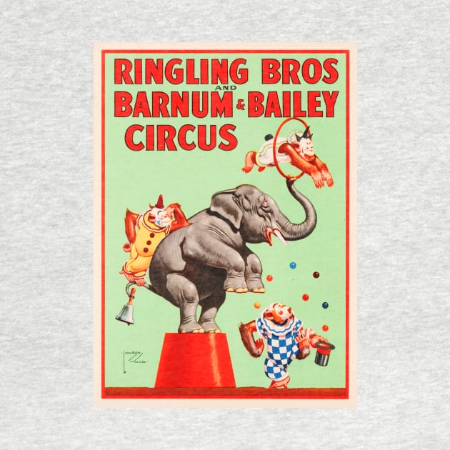 Ringling Bros Barnum & Bailey CIRCUS ACROBATIC WILD ANIMALS Show Lithograph Poster by vintageposters